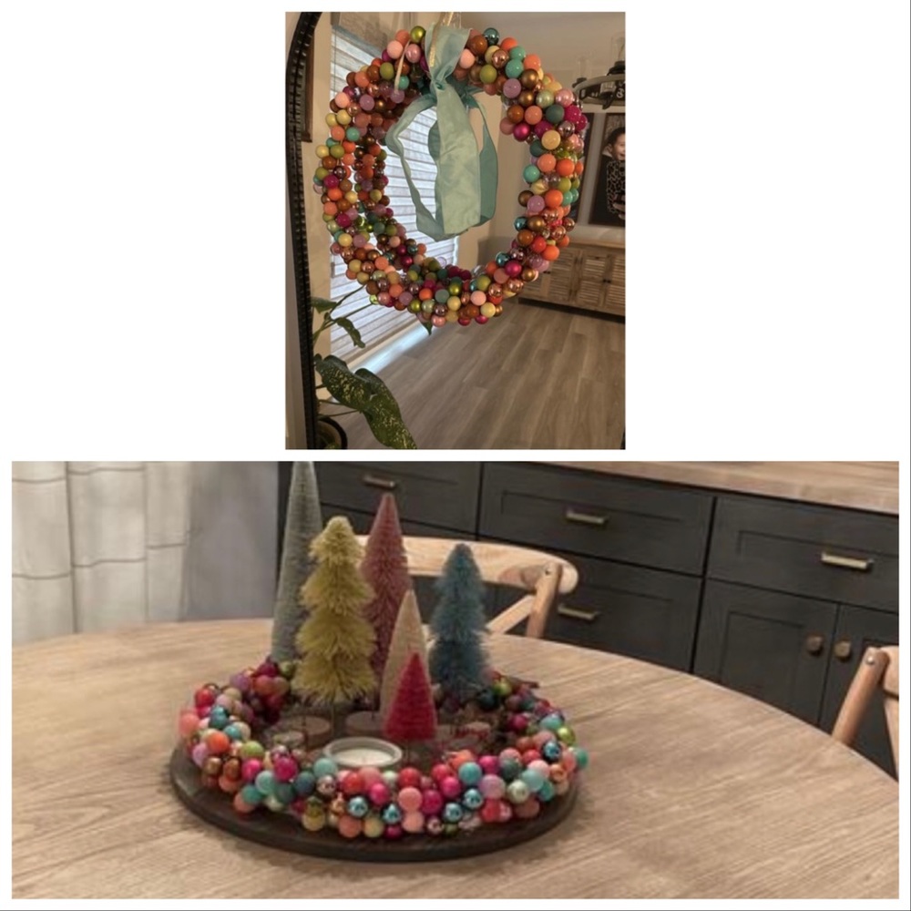 Terrain 18” Magically Colorful Mini Glass Ornaments Wreath New - Picture 6 of 15